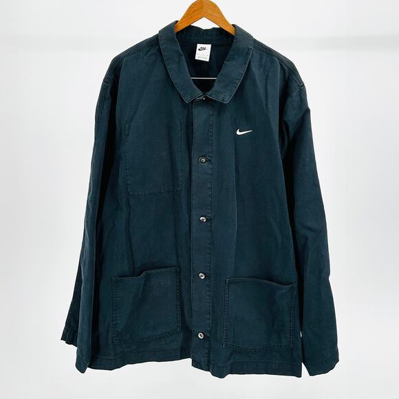Nike Life Unlined Chore Black Canvas Oversize Barn Coat - Picture 1 of 8